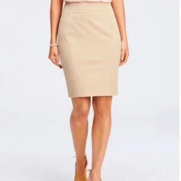 Ann Taylor Dresses & Skirts - Ann Taylor tan linen blend pencil skirt small